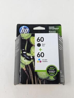 Genuine HP 60 Black & Tri-Color Ink Cartridges 2pack Exp  Feb 2024 Sealed Box